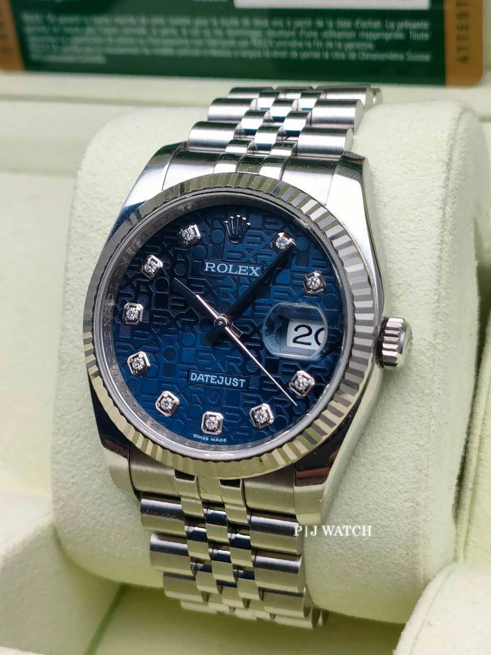 Rolex Datejust 36mm Steel Blue Computer Diamonds Dial Ref.116234
