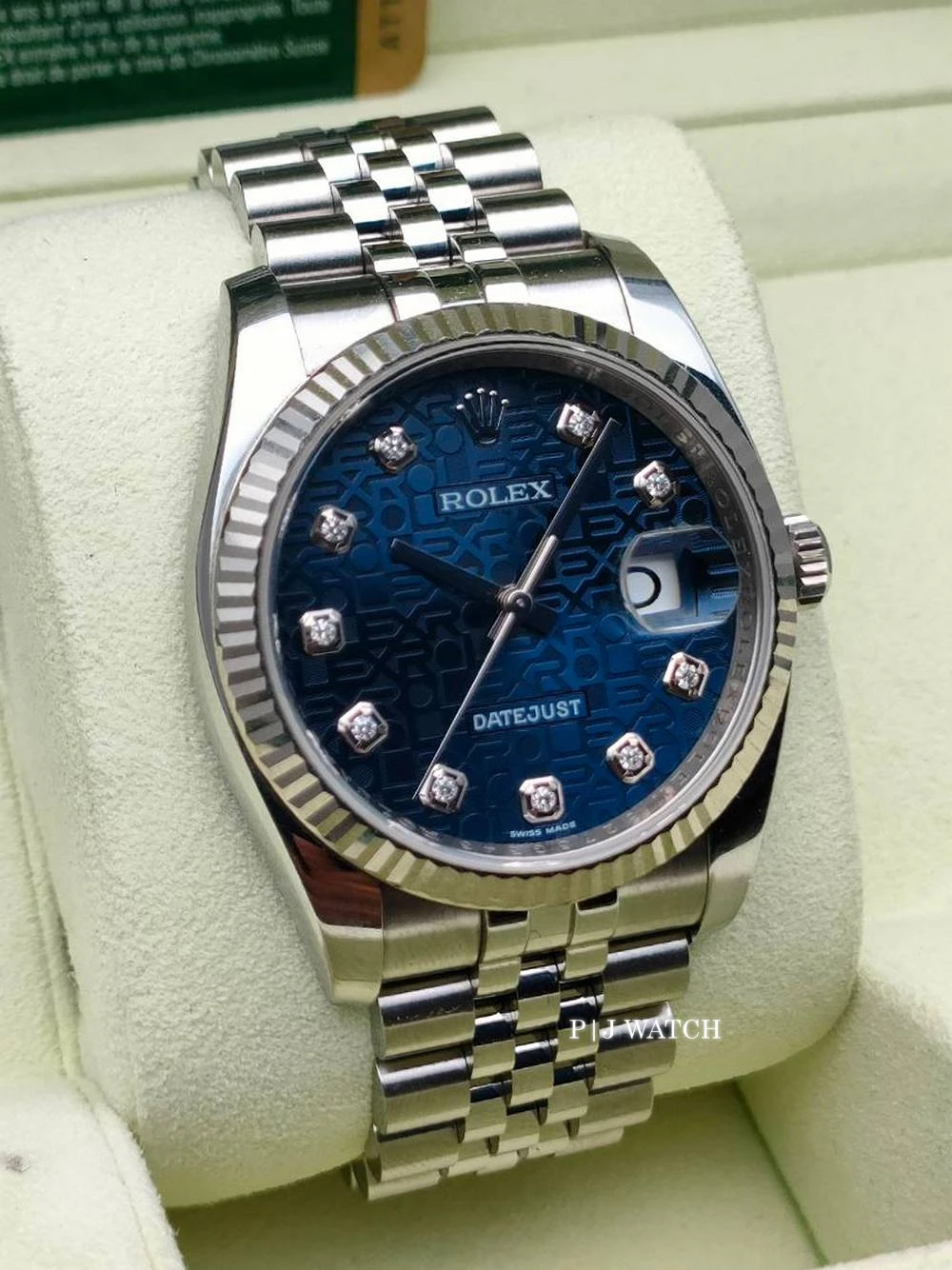 Rolex Datejust 36mm Steel Blue Computer Diamonds Dial Ref.116234