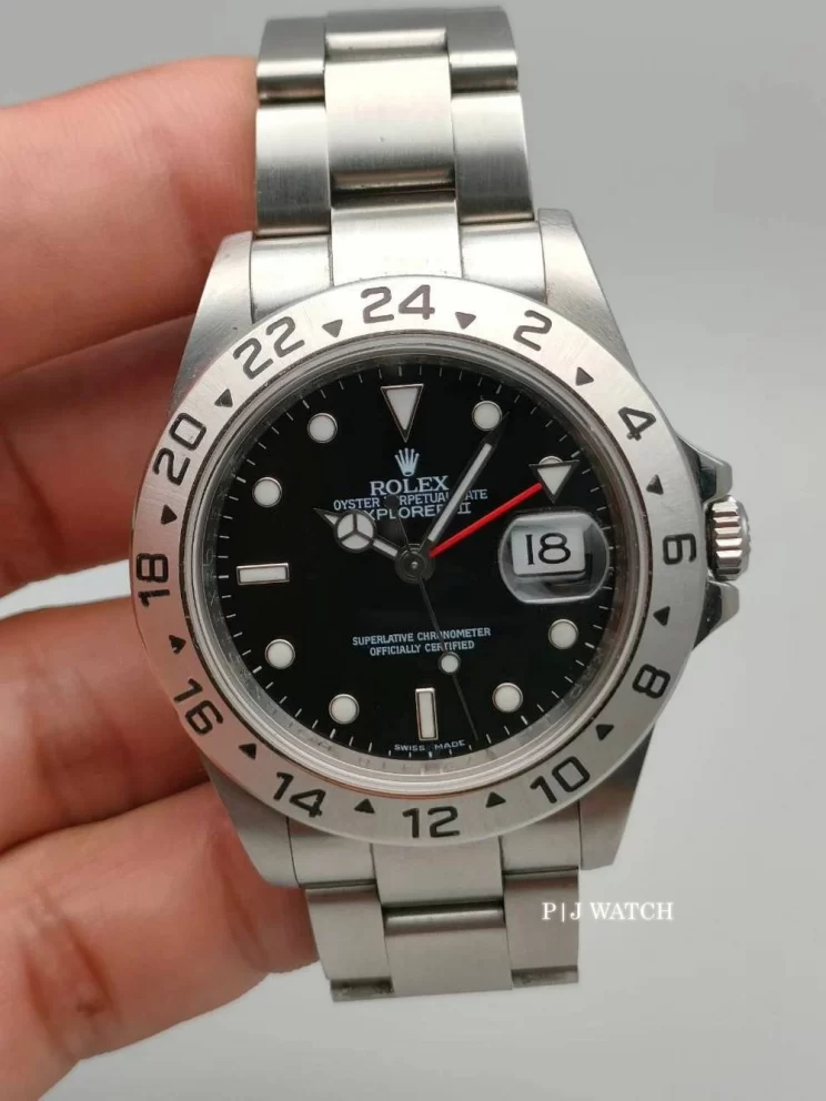 Rolex Explorer II 40mm Oystersteel Black Dial Men's Watch Ref.16570