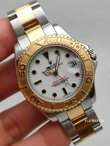 Rolex Yacht-Master 35mm Automatic Steel & Gold White Dial Ref.168623