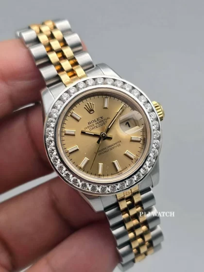 Rolex Lady-Datejust 26mm Jubilee Two Tone Champagne Dial Ref.179173