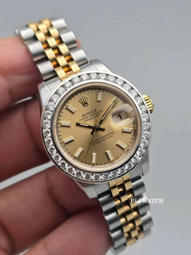 Rolex Lady-Datejust 26mm Jubilee Two Tone Champagne Dial Ref.179173