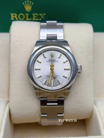 Rolex Oyster Perpetual 28mm Silver Dial Women's Watch Ref.276200