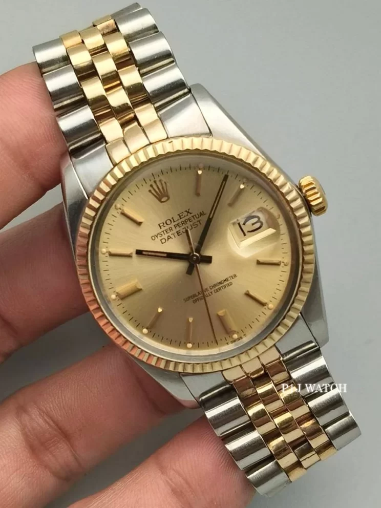 Rolex Datejust 36mm Steel&Gold Champagne Dial Ref.16013