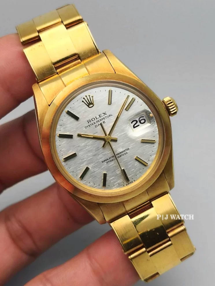 Rolex Oyster Perpetual Date Gold Vintage Silver Dial Ref.6624
