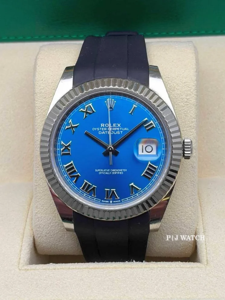Rolex Datejust 41mm Blue Roman Numeral Dial Men's Watch Ref.126334