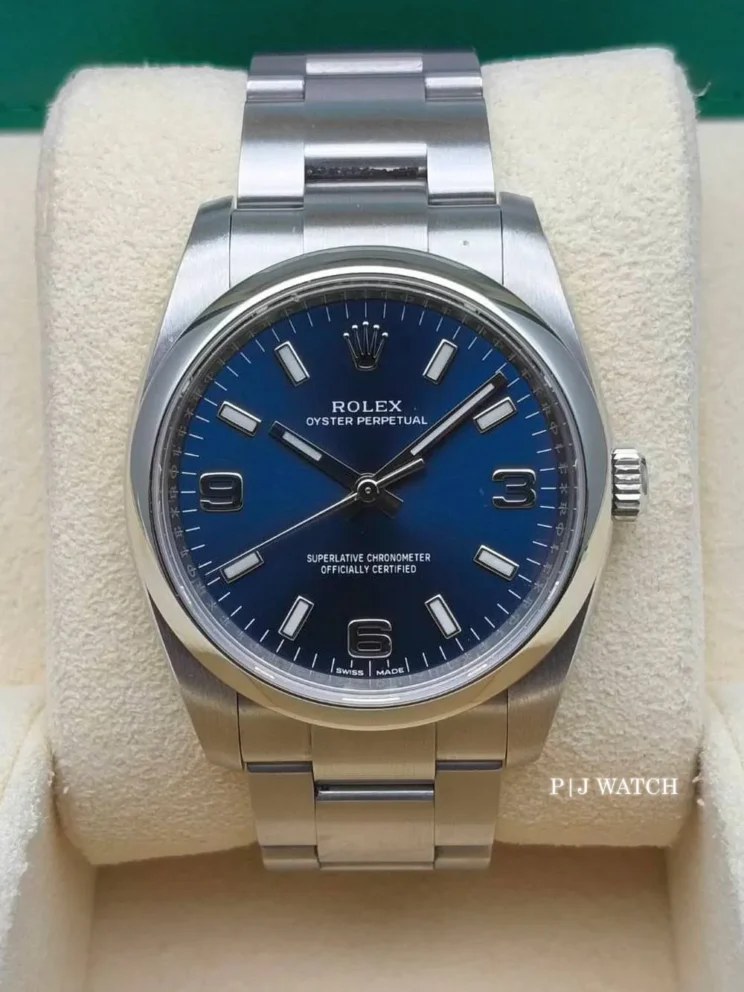Rolex Oyster Perpetual 34mm Blue Dial Unisex Watch Ref.114200