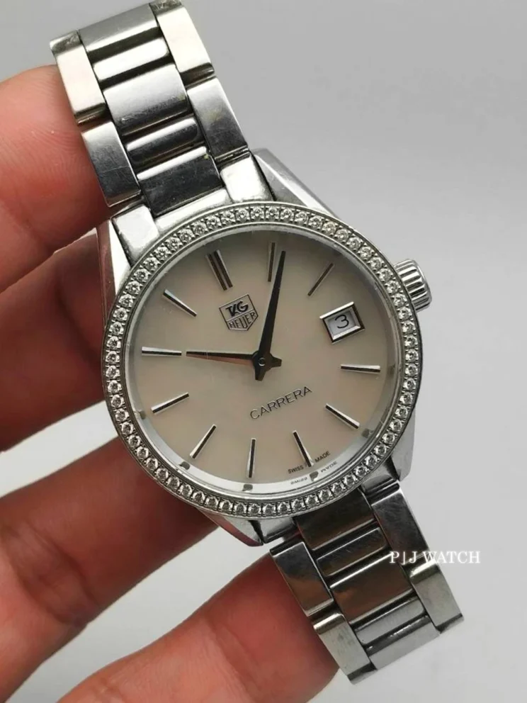 Tag Heuer Carrera Quartz 32mm MOP Dial Diamond Bezel Ref.WAR1315.BA0778