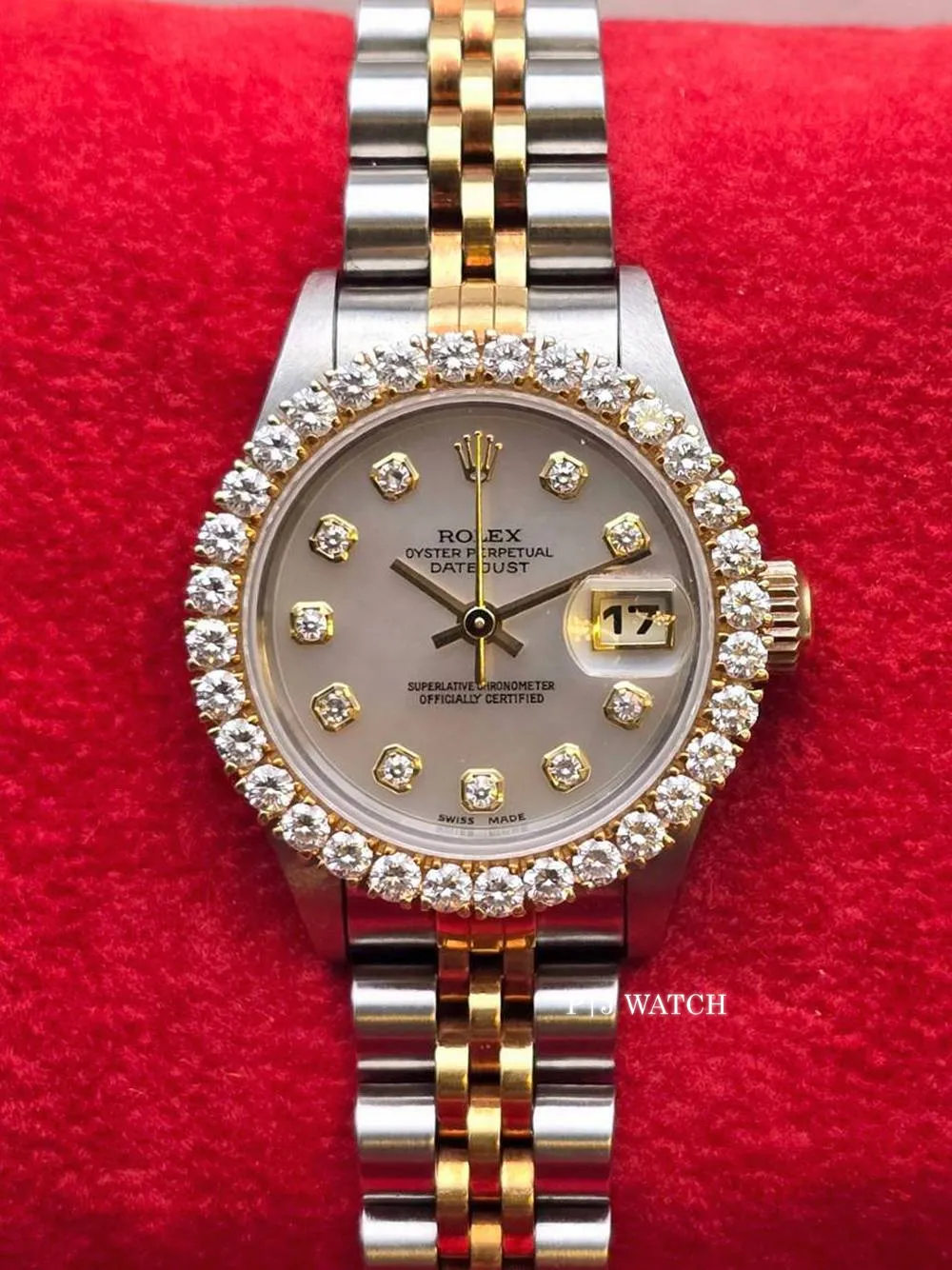 Rolex Lady-Datejust 26mm Gold & Steel MOP Diamond Dial Ref.69173
