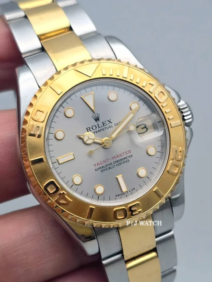 Rolex Yacht-Master 35mm Gold & Steel Silver Dial Ref.168623