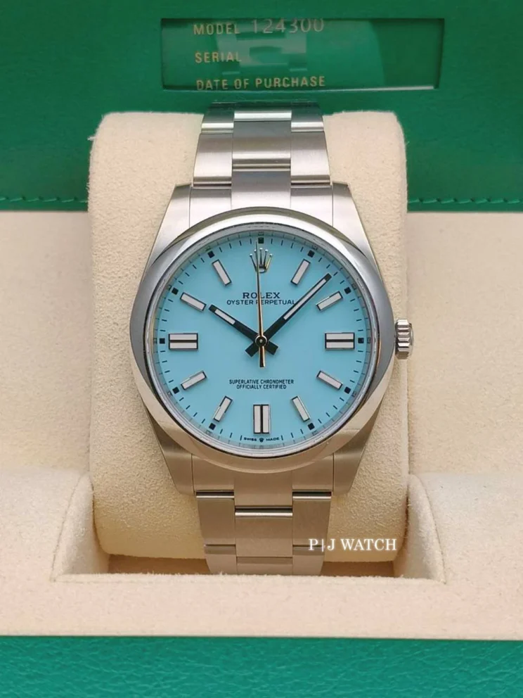 Rolex Oyster Perpetual 41mm Turquoise Blue Dial Ref.124300