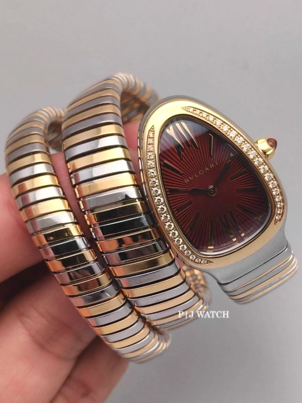 Bulgari Serpenti Tubogas S quartz Steel & Roes Gold Ref.103070