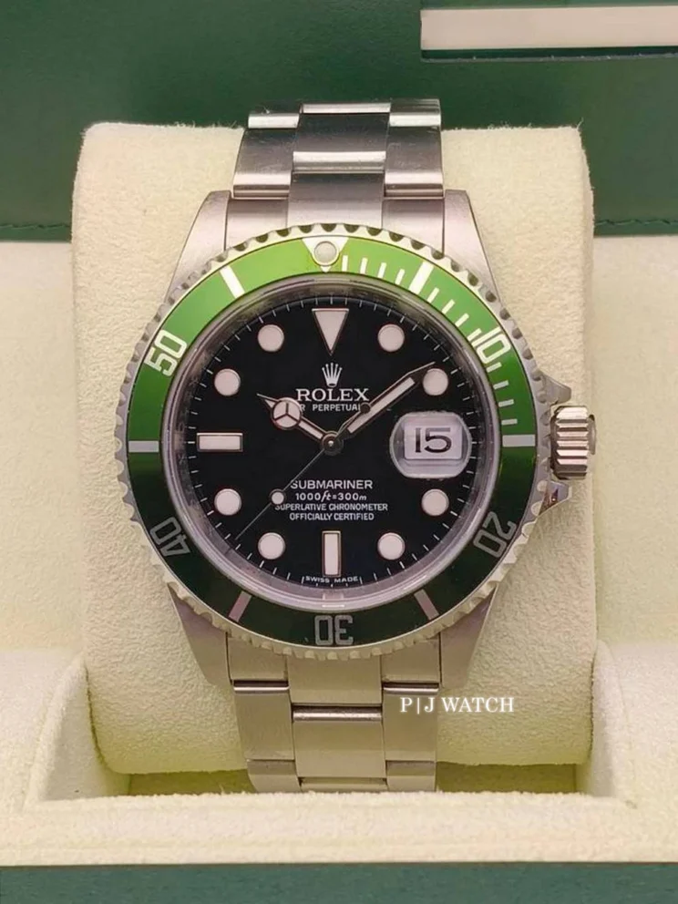 Rolex Submariner Date Oystersteel Kermit Black Dial Ref.16610LV