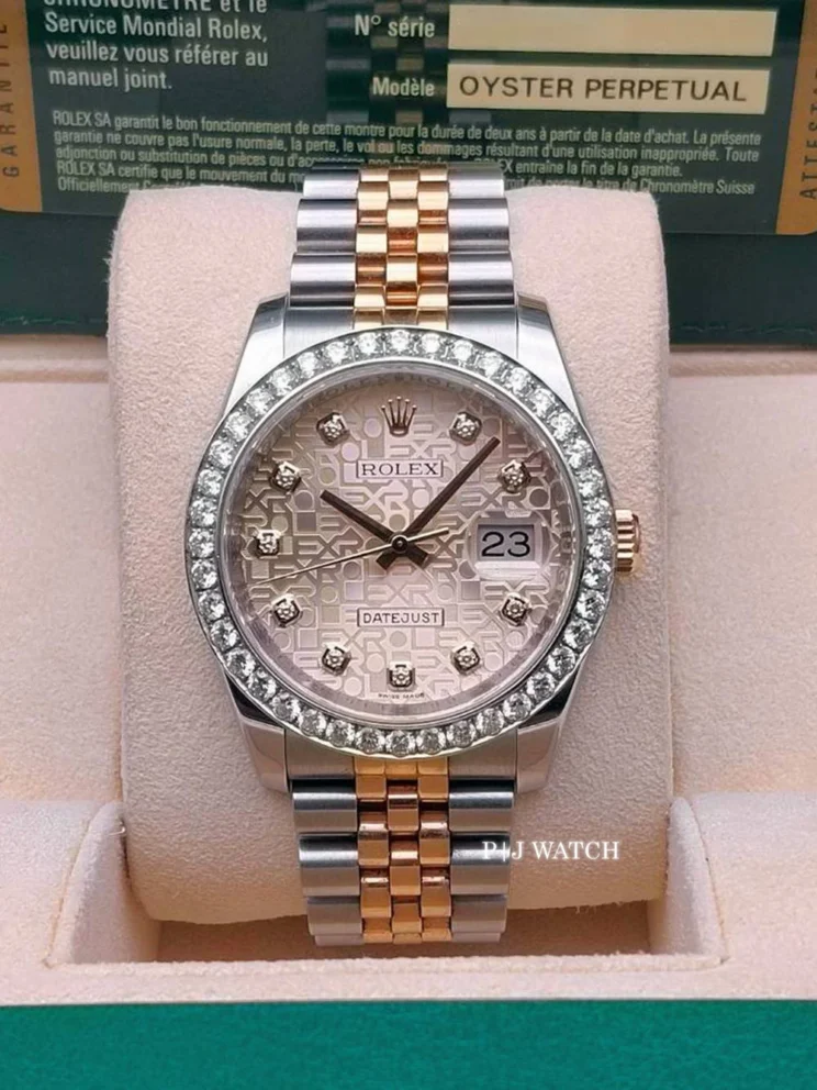 Rolex Datejust 36mm Gold & Steel Pink Diamond Dial Ref.116231