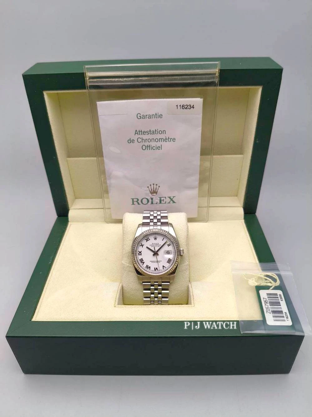 Rolex Datejust 36mm White Roman Dial Ref.116234
