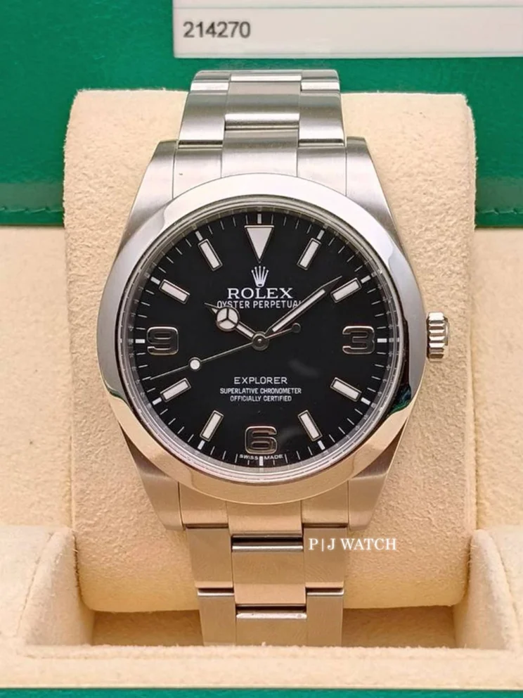 Rolex Explorer 39mm Oystersteel Black Dial Ref.214270
