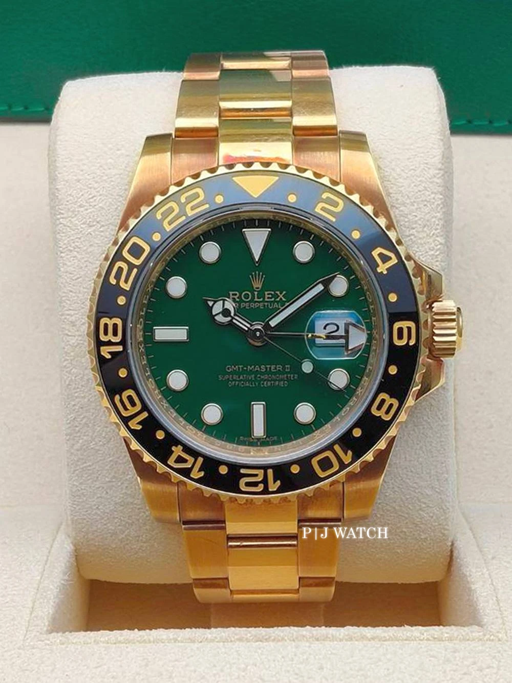 Rolex GMT-Master II Oyster Yellow Gold 18k Green Dial Ref.116718LN