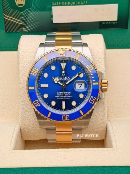 Rolex Submariner Date 41mm Blue Dial Gold & Steel Blue Ceramic Bezel Bluesy Ref.126613LB