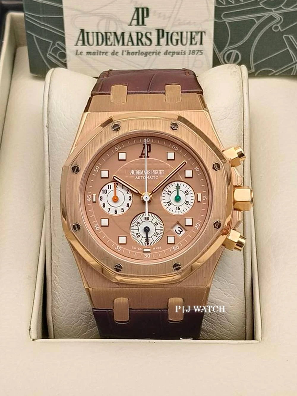 Audemars Piguet Royal Oak Chronograph 39mm Rose Gold Brown Dial Leather Ref.26161OR