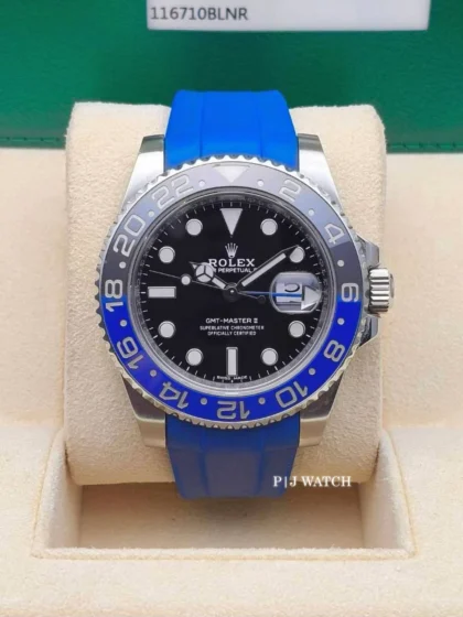 Rolex GMT-Master II 40mm Steel Black-Blue Ceramic Batman Black Dial Blue Rubber Ref.116710BLNR